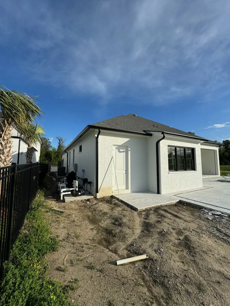 baton rouge black gutter installation closeup performance patios and gutters