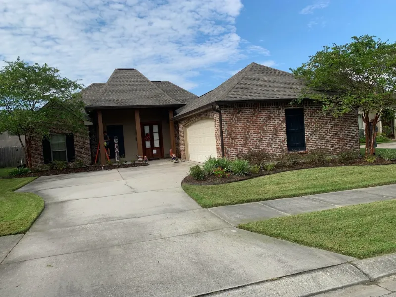 baton rouge brick home gutter installation performance patios and gutters