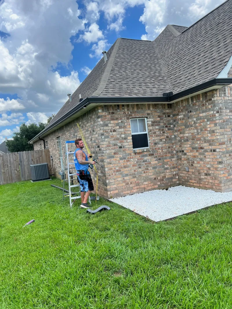 black gutter installation brick home prairieville la