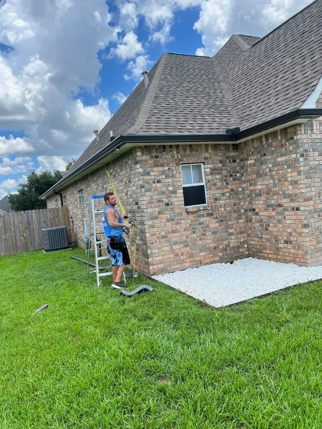 black gutter installation brick home prairieville la