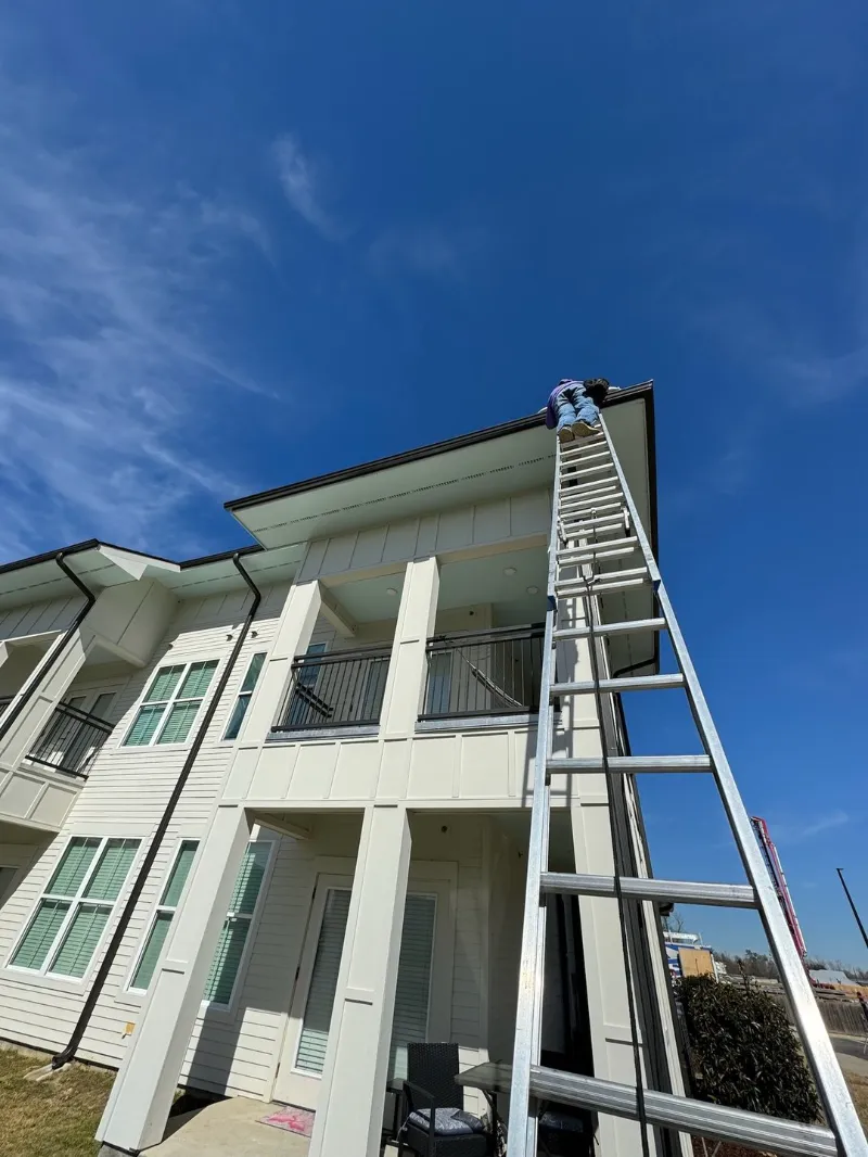board and batten entry gutter installation