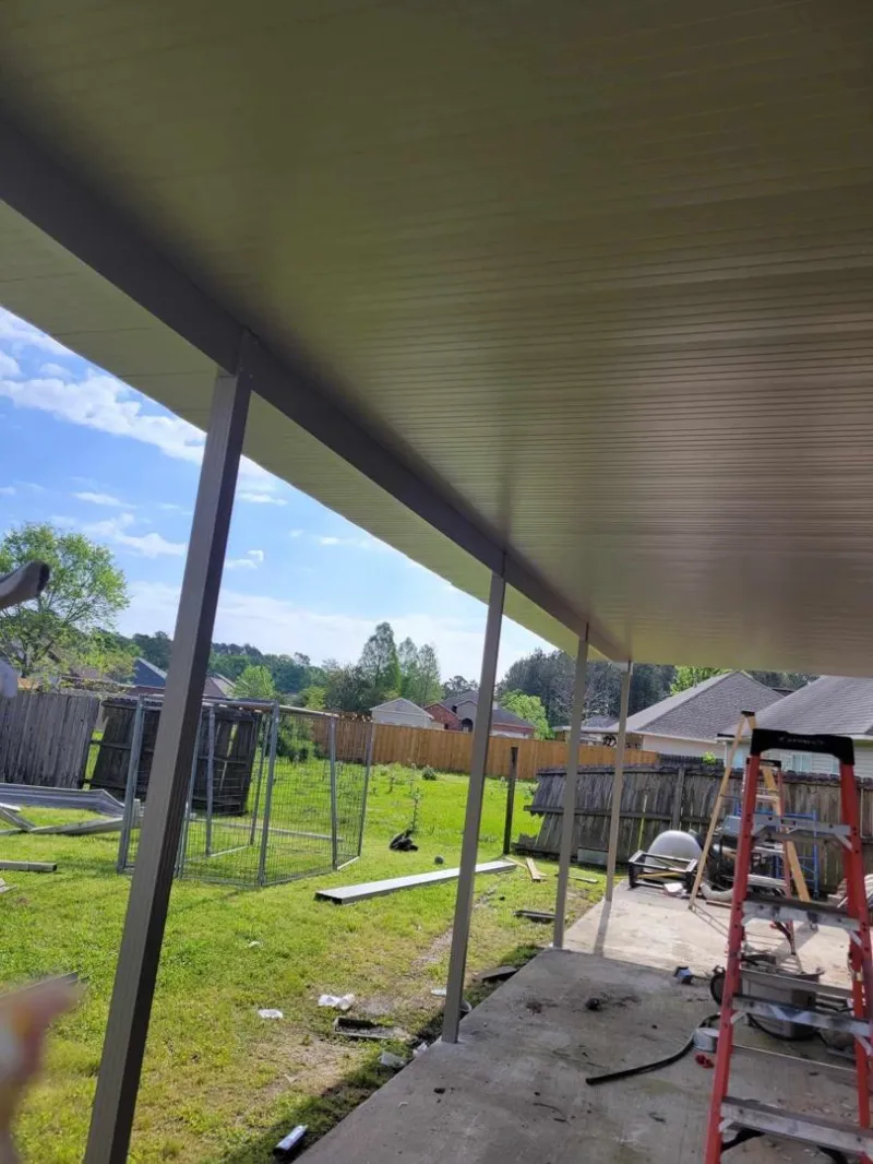 covered patio with metal roof in baton rouge