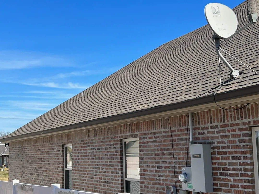 dark gutters on brick house yukon