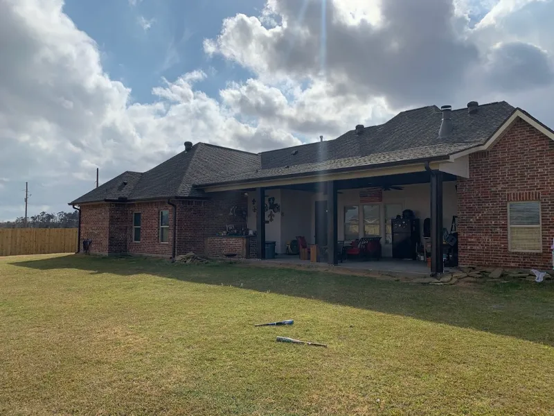 denham springs backyard gutter work progress