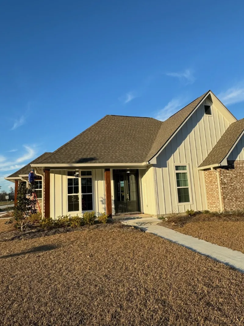 front porch white board batten gutter work