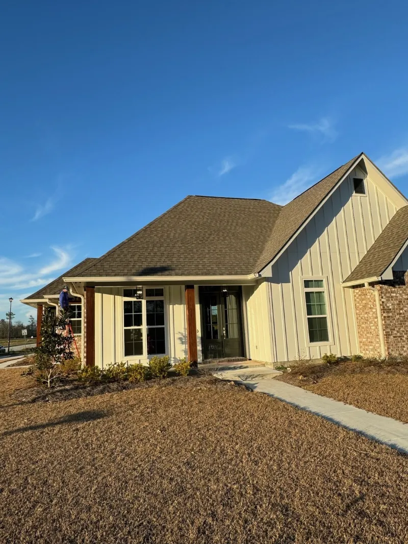 frontal shot white home gutter final touch