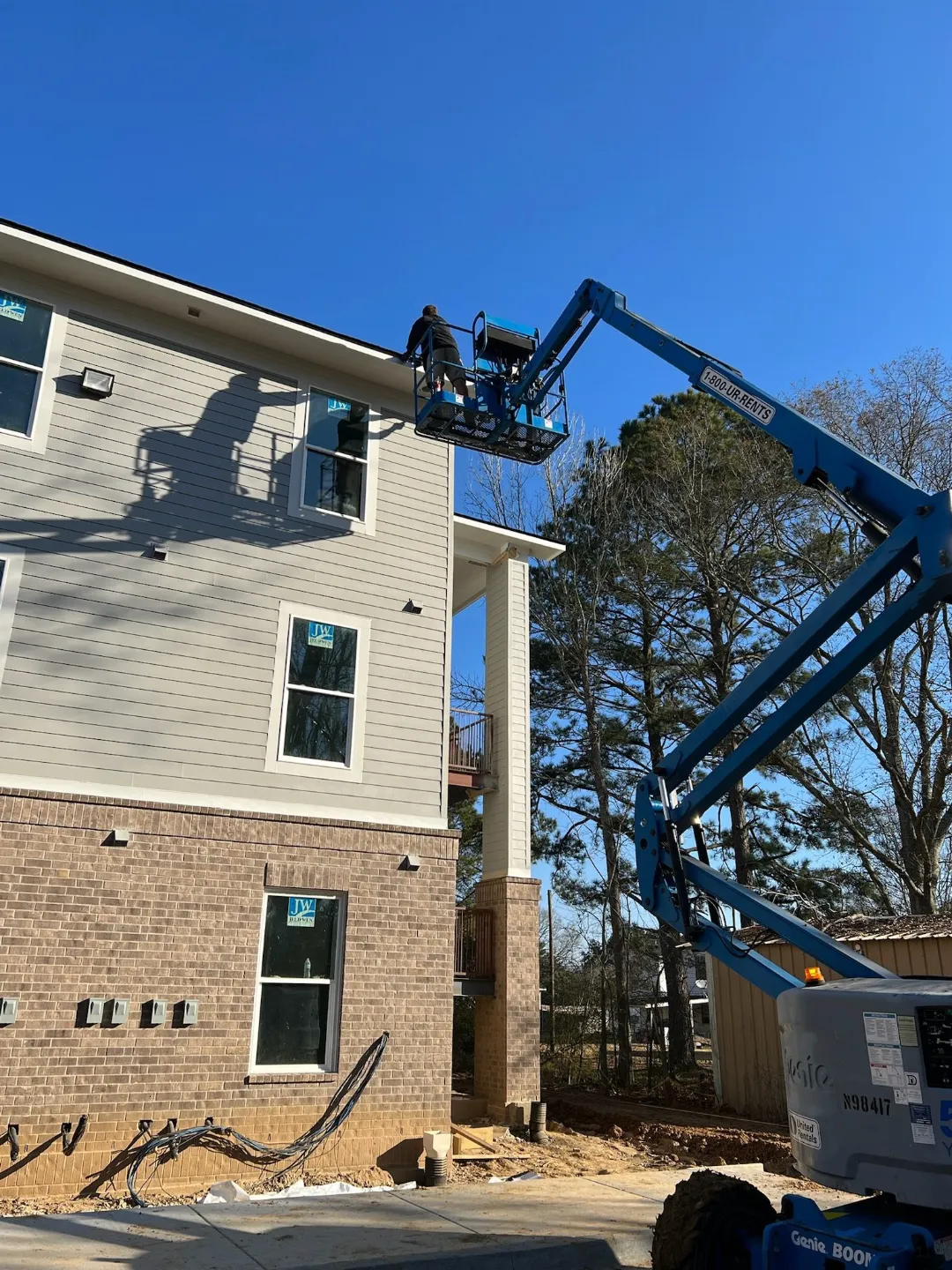 gutter installation from boom lift baton rouge 2