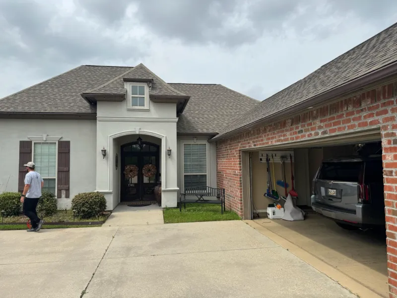 light brick home gutters landscaping baton rouge