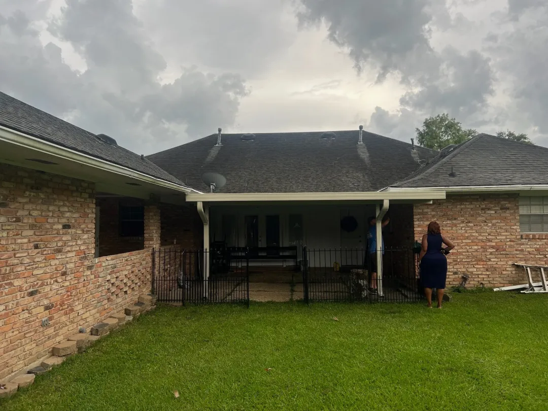 light gutters covered patio brick house lafayette la