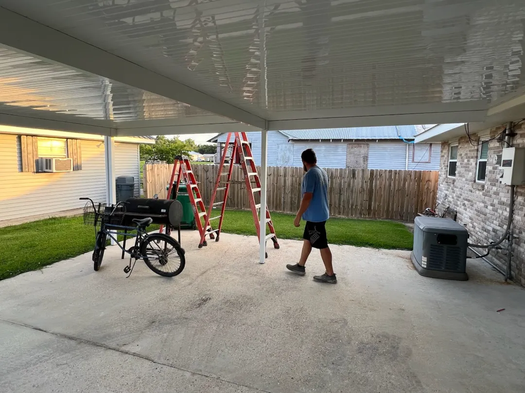 new white patio cover underside denham springs la
