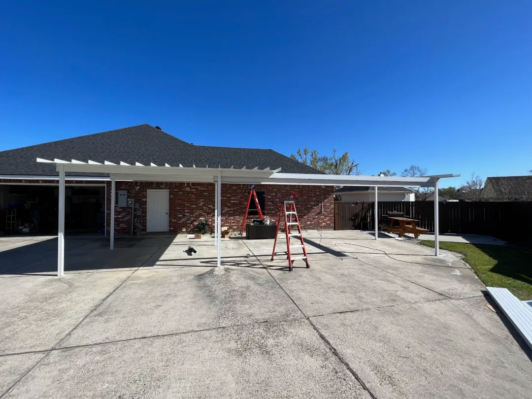 patio cover installation brick house prairieville la