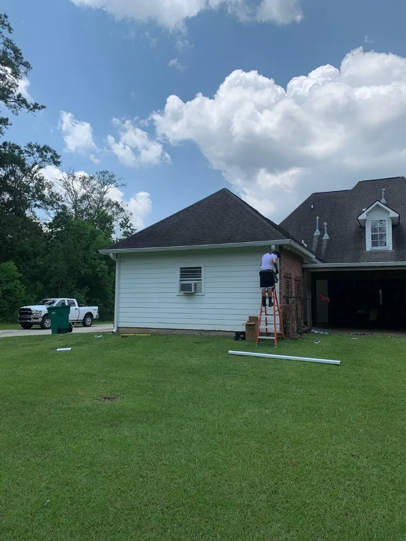 patio cover worker on ladder baton rouge