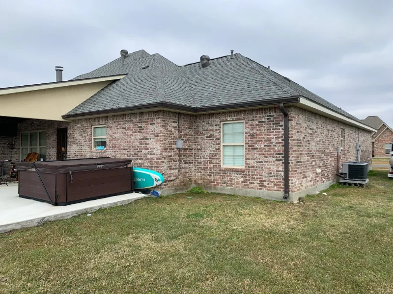 rear corner gutters hot tub