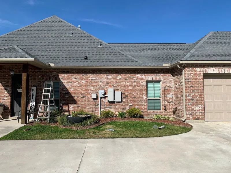 straight on view of side wall with multiple utilit