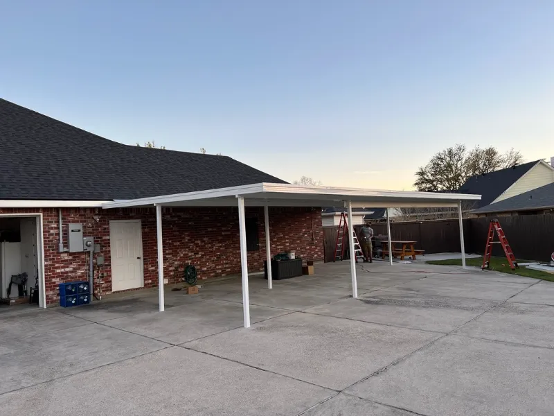 white aluminum carport installation baton rouge performance patios and gutters
