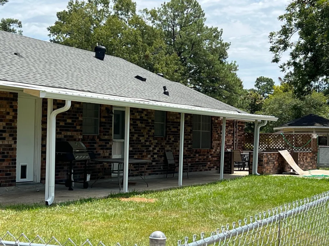 white gutters brick house covered patio denham springs la