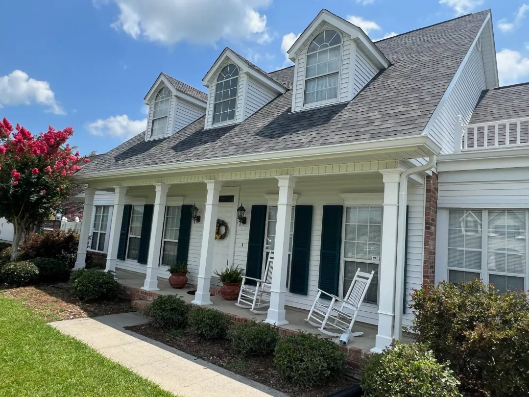 white gutters white siding two story house covington la